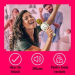TV, Audio-Video si Foto - Audio profesionale - Microfoane - Microfon Wireless Karaoke MRG MDS813, Reincarcabil, Boxa, Gold - Infinity.ro