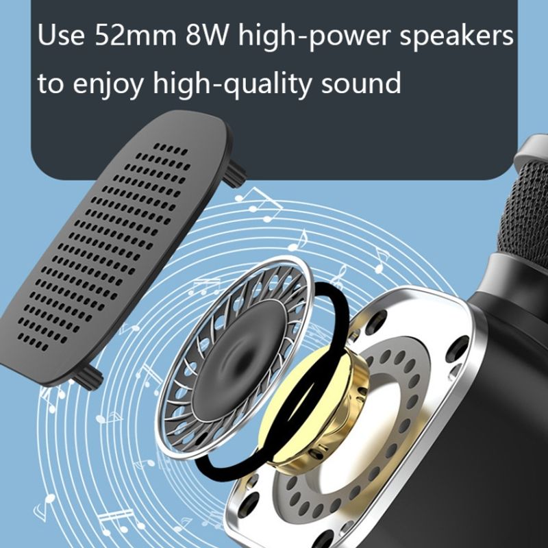 TV, Audio-Video si Foto - Audio profesionale - Microfoane - Microfon Wireless Karaoke MRG MDS813, Reincarcabil, Boxa, Gold - Infinity.ro