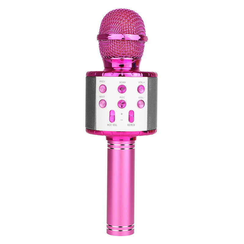 TV, Audio-Video si Foto - Audio profesionale - Microfoane - Microfon Wireless Karaoke MRG MWS858, Bluetooth, Reincarcabil, Boxa, Roz - Infinity.ro