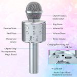 TV, Audio-Video si Foto - Audio profesionale - Microfoane profesionale - Microfon Wireless Karaoke MRG MWS858, Reincarcabil, Boxa, Gri - Infinity.ro