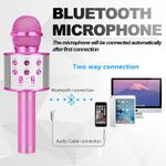TV, Audio-Video si Foto - Audio profesionale - Microfoane - Microfon Wireless Karaoke MRG MWS858, Bluetooth, Reincarcabil, Boxa, Roz - Infinity.ro