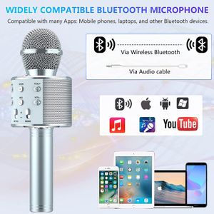 Microfon Wireless Karaoke MRG MWS858, Reincarcabil, Boxa, Gri