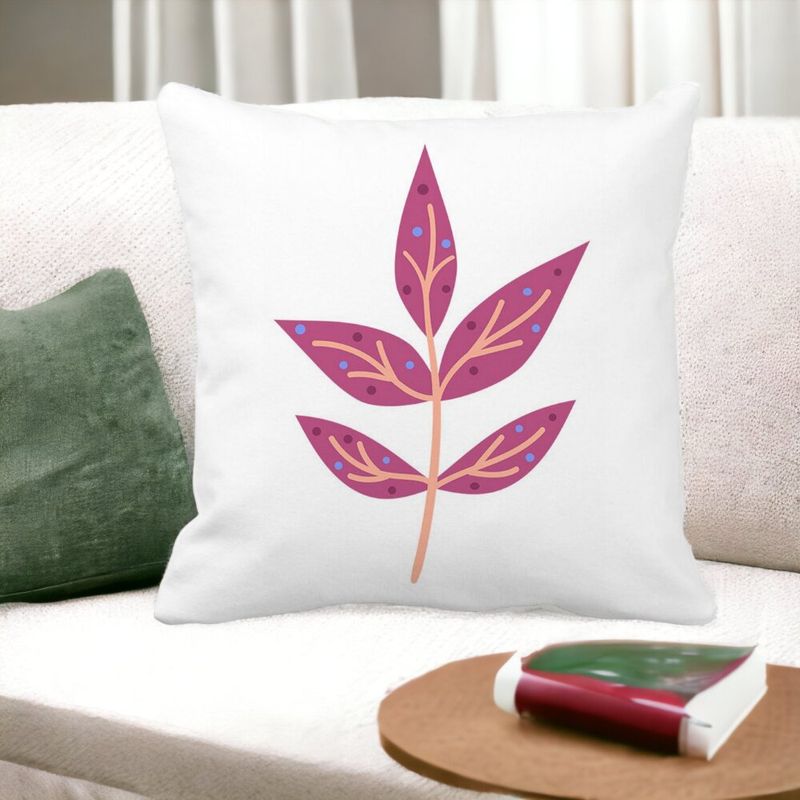 Casa si Gradina - Textile si covoare - Perne si pilote - Perne decorative - Perna Decorativa Patrata Florale Yuko, 40x40 cm, Alb mat, Husa Detasabila, Burduf - Infinity.ro