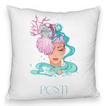 Casa si Gradina - Textile si covoare - Perne si pilote - Perne decorative - Perna Decorativa Fluffy, Model Zodia Pesti, 40x40 cm, Alb, Husa Detasabila, Burduf - Infinity.ro