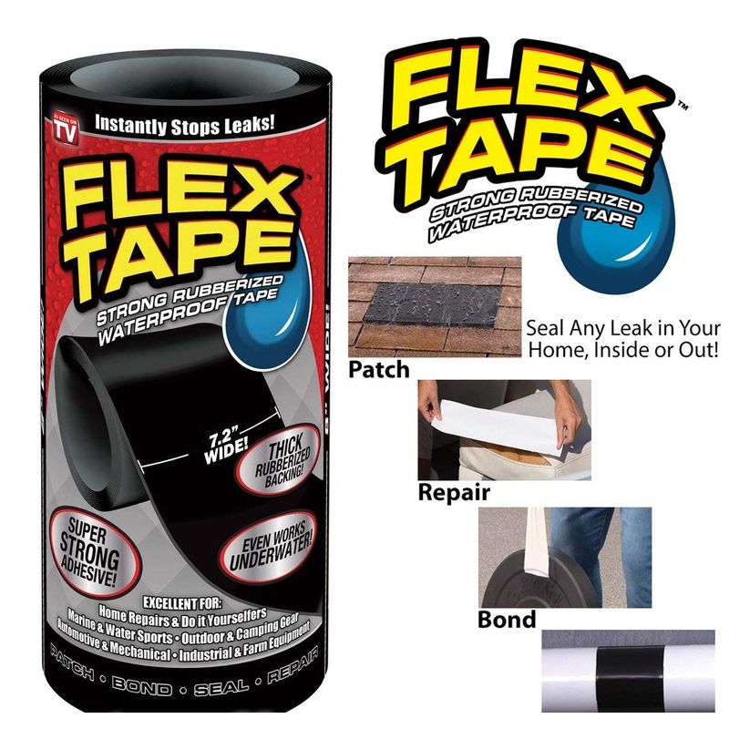 Carti si Birotica - Birotica - Accesorii de birou - Benzi adezive - Banda adeziva MRG M839, Flex Tape, 18 cm, Cauciucata ,Negru C519 - Infinity.ro