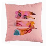Casa si Gradina - Textile si covoare - Perne si pilote - Perne decorative - Perna Decorativa, Model Photo Art, 40x40 cm, Roz, Husa Detasabila, Burduf - Infinity.ro