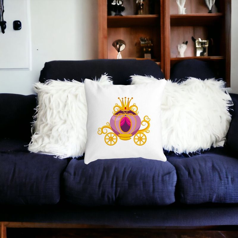 Casa si Gradina - Textile si covoare - Perne si pilote - Perne decorative - Perna Decorativa Patrata Caleasca Regala, 40x40 cm, Alb mat, Husa Detasabila, Burduf - Infinity.ro