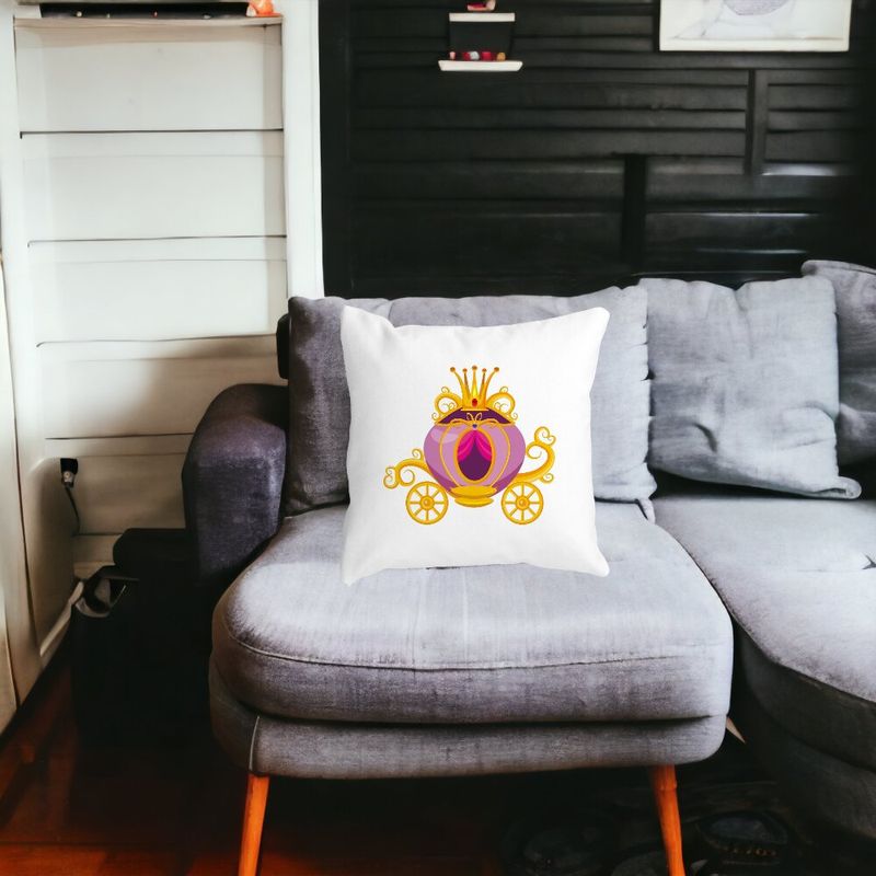 Casa si Gradina - Textile si covoare - Perne si pilote - Perne decorative - Perna Decorativa Patrata Caleasca Regala, 40x40 cm, Alb mat, Husa Detasabila, Burduf - Infinity.ro