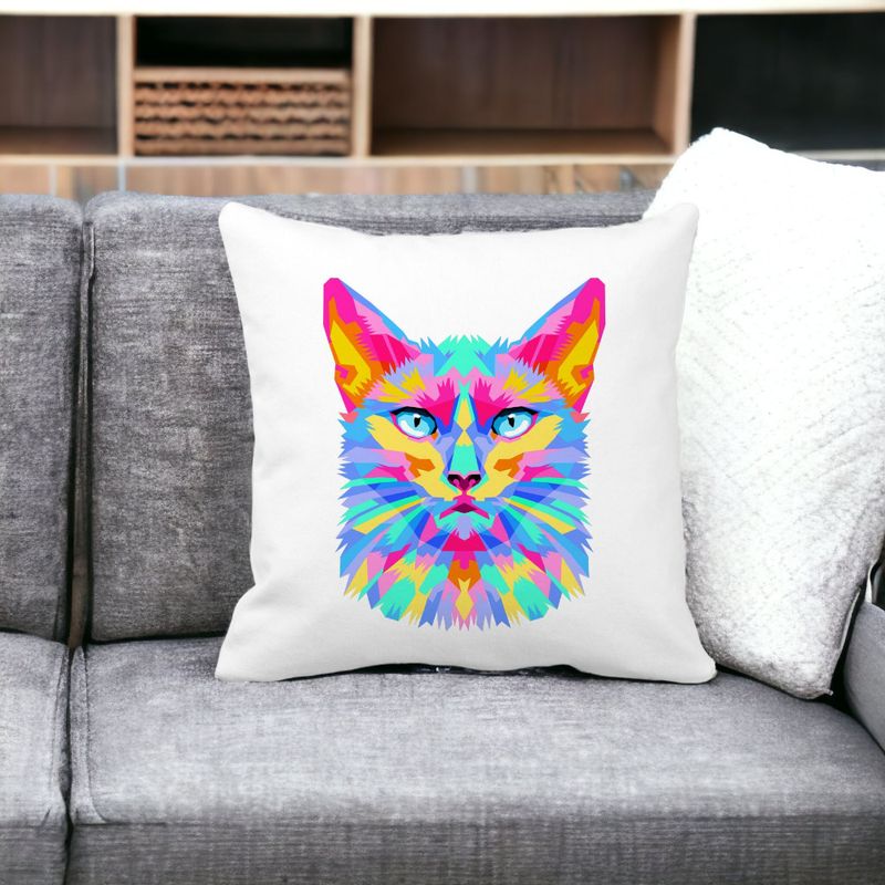 Casa si Gradina - Textile si covoare - Perne si pilote - Perne decorative - Perna Decorativa Patrata Contrast Cat, 40x40 cm, Alb mat, Husa Detasabila, Burduf - Infinity.ro