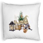 Casa si Gradina - Textile si covoare - Perne si pilote - Perne decorative - Perna Decorativa Fluffy cu tematica de Craciun, 19, 40x40 cm, Alb, Husa Detasabila, Burduf - Infinity.ro