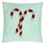 Casa si Gradina - Textile si covoare - Perne si pilote - Perne decorative - Perna Decorativa cu tematica de Craciun, Acadele, 40x40 cm, Verde Menta, Husa Detasabila, Burduf - Infinity.ro