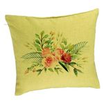 Casa si Gradina - Textile si covoare - Perne si pilote - Perne decorative - Perna Decorativa, Model Florale de vara, 40x40 cm, Verde, Husa Detasabila, Burduf - Infinity.ro