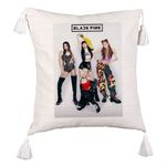 Casa si Gradina - Textile si covoare - Perne si pilote - Perne decorative - Perna Decorativa cu Franjuri BlackPink, Model 2, 45x45 cm, Ecru, Cu fermoar - Infinity.ro