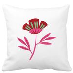 Casa si Gradina - Textile si covoare - Perne si pilote - Perne decorative - Perna Decorativa Patrata Florale Red Paradise, 40x40 cm, Alb mat, Husa Detasabila, Burduf - Infinity.ro