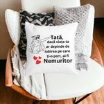 Casa si Gradina - Textile si covoare - Perne si pilote - Perne decorative - Perna Decorativa pentru Tata 7,40x40 cm, Alb mat, Husa Detasabila, Burduf - Infinity.ro
