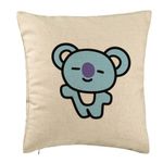 Casa si Gradina - Textile si covoare - Perne si pilote - Perne decorative - Perna Decorativa, Model Ursulet Koala, 40x40 cm, Bej, Husa Detasabila, Burduf - Infinity.ro