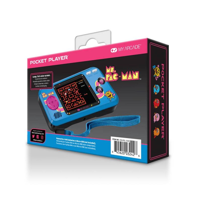 PC, gaming si accesorii - Gaming - Console gaming - Consola portabila, My Arcade, MS. PAC-MAN® POCKET PLAYER - Infinity.ro