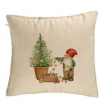 Casa si Gradina - Textile si covoare - Perne si pilote - Perne decorative - Perna Decorativa cu tematica de Craciun, 22, 40x40 cm, Bej, Husa Detasabila, Burduf - Infinity.ro
