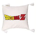 Casa si Gradina - Textile si covoare - Perne si pilote - Perne decorative - Perna Decorativa cu Franjuri cu Dragonball Logo, 45x45 cm, Ecru, Cu fermoar - Infinity.ro