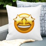 Casa si Gradina - Textile si covoare - Perne si pilote - Perne decorative - Perna Decorativa Patrata Emoji WOW, 40x40 cm, Alb mat, Husa Detasabila, Burduf - Infinity.ro