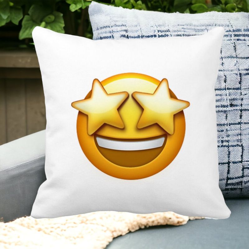 Casa si Gradina - Textile si covoare - Perne si pilote - Perne decorative - Perna Decorativa Patrata Emoji WOW, 40x40 cm, Alb mat, Husa Detasabila, Burduf - Infinity.ro