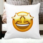 Casa si Gradina - Textile si covoare - Perne si pilote - Perne decorative - Perna Decorativa Patrata Emoji WOW, 40x40 cm, Alb mat, Husa Detasabila, Burduf - Infinity.ro