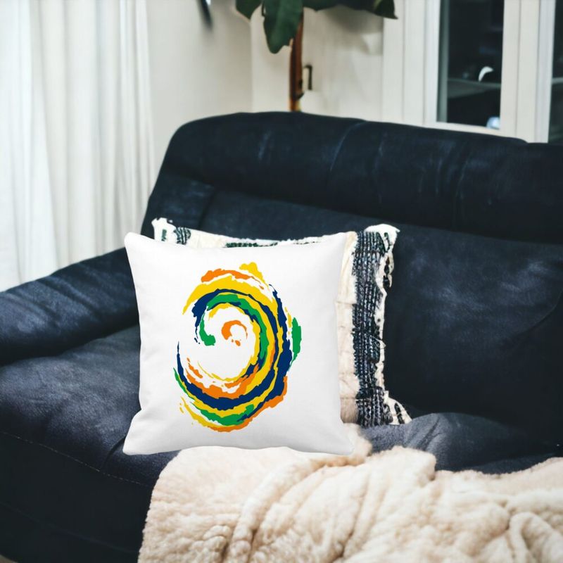 Casa si Gradina - Textile si covoare - Perne si pilote - Perne decorative - Perna Decorativa Model Spirala, MuIicolor, 40x40 cm, Alb mat, Husa Detasabila, Burduf - Infinity.ro