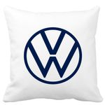 Casa si Gradina - Textile si covoare - Perne si pilote - Perne decorative - Perna Decorativa Patrata Volkswagen, 40x40 cm, Alb mat, Husa Detasabila, Burduf - Infinity.ro