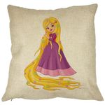 Casa si Gradina - Textile si covoare - Perne si pilote - Perne decorative - Perna Decorativa Patrata Printesa Rochie Mov, 40x40 cm, Husa Detasabila, Burduf - Infinity.ro