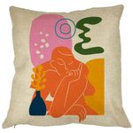 Casa si Gradina - Textile si covoare - Perne si pilote - Perne decorative - Perna Decorativa Patrata Abstracta 1, 40x40 cm, Husa Detasabila, Burduf - Infinity.ro