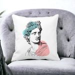 Casa si Gradina - Textile si covoare - Perne si pilote - Perne decorative - Perna Decorativa Patrata Apollo Belvedere, 40x40 cm, Alb mat, Husa Detasabila, Burduf - Infinity.ro