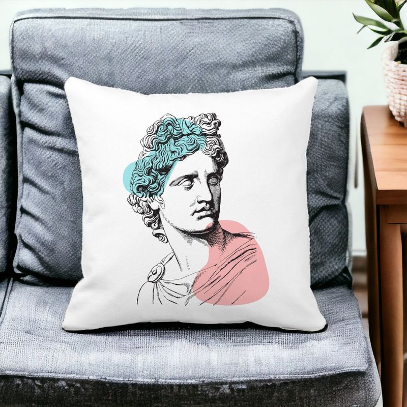 Casa si Gradina - Textile si covoare - Perne si pilote - Perne decorative - Perna Decorativa Patrata Apollo Belvedere, 40x40 cm, Alb mat, Husa Detasabila, Burduf - Infinity.ro