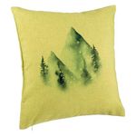 Casa si Gradina - Textile si covoare - Perne si pilote - Perne decorative - Perna Decorativa Peisaj de Iarna, 40x40 cm, Verde, Husa Detasabila, Burduf - Infinity.ro