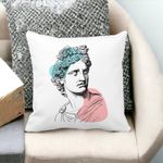 Casa si Gradina - Textile si covoare - Perne si pilote - Perne decorative - Perna Decorativa Patrata Apollo Belvedere, 40x40 cm, Alb mat, Husa Detasabila, Burduf - Infinity.ro