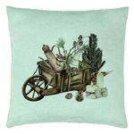 Casa si Gradina - Textile si covoare - Perne si pilote - Perne decorative - Perna Decorativa cu tematica de Craciun, 18, 40x40 cm, Verde Menta, Husa Detasabila, Burduf - Infinity.ro