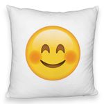 Casa si Gradina - Textile si covoare - Perne si pilote - Perne decorative - Perna Decorativa Fluffy, Model Emoji Rusinos, 40x40 cm, Alb, Husa Detasabila, Burduf - Infinity.ro