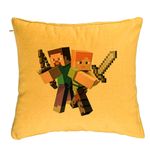 Casa si Gradina - Textile si covoare - Perne si pilote - Perne decorative - Perna Decorativa, Model Minecraft, 40x40 cm, Galben, Husa Detasabila, Burduf - Infinity.ro