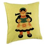 Casa si Gradina - Textile si covoare - Perne si pilote - Perne decorative - Perna Decorativa, Model Folk, 40x40 cm, Verde, Husa Detasabila, Burduf - Infinity.ro