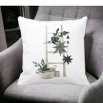 Casa si Gradina - Textile si covoare - Perne si pilote - Perne decorative - Perna Decorativa cu tematica de Craciun, 12, 40x40 cm, Alb mat, Husa Detasabila, Burduf - Infinity.ro