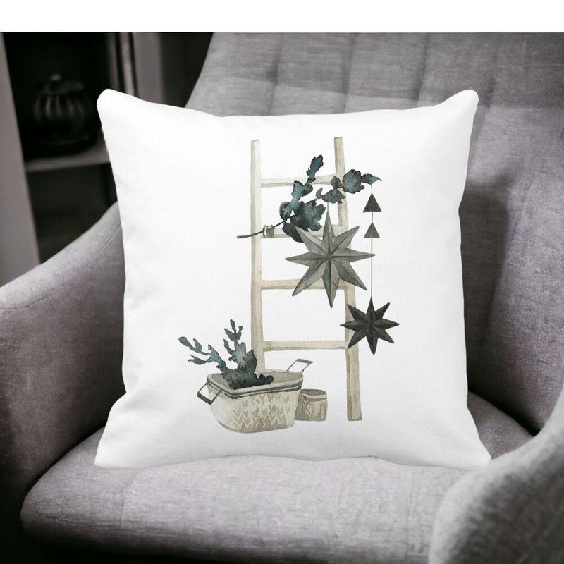 Casa si Gradina - Textile si covoare - Perne si pilote - Perne decorative - Perna Decorativa cu tematica de Craciun, 12, 40x40 cm, Alb mat, Husa Detasabila, Burduf - Infinity.ro