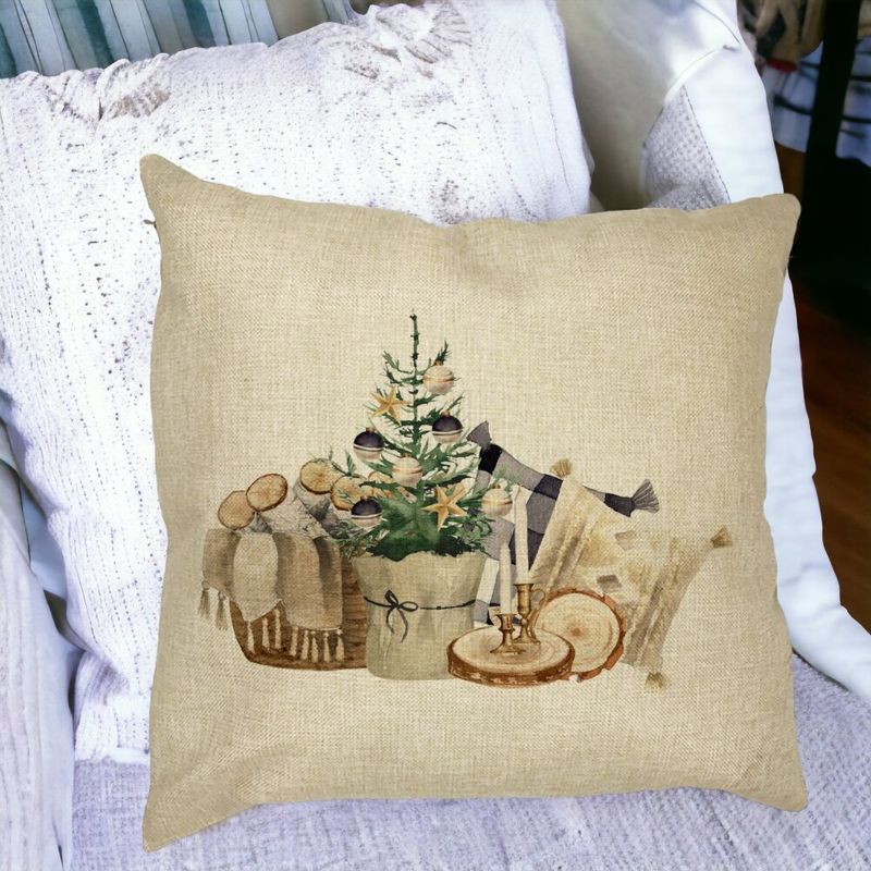 Casa si Gradina - Textile si covoare - Perne si pilote - Perne decorative - Perna Decorativa cu tematica de Craciun, 17, 40x40 cm, Husa Detasabila, Burduf - Infinity.ro