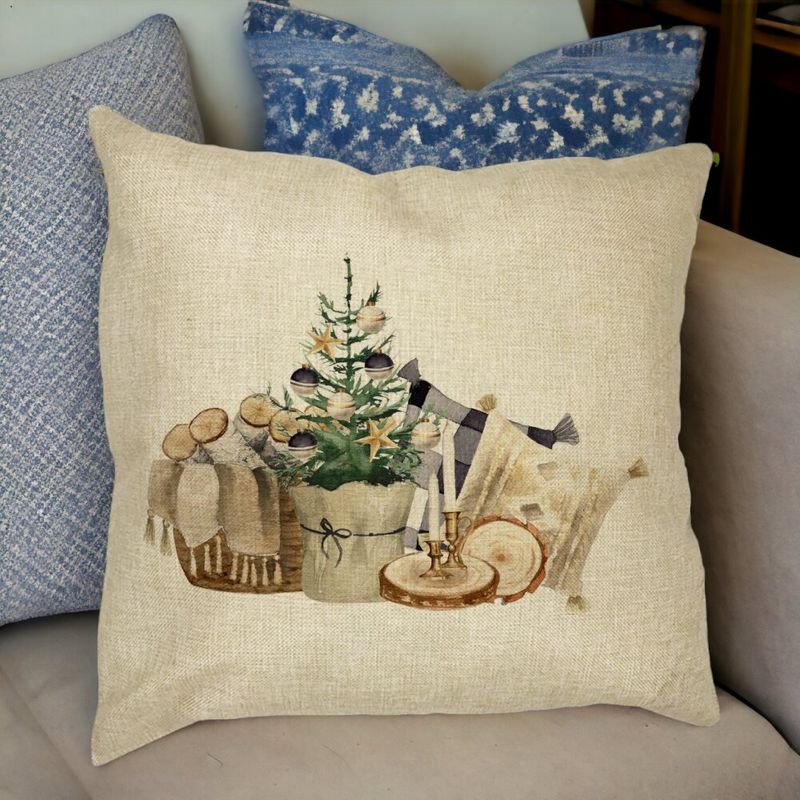 Casa si Gradina - Textile si covoare - Perne si pilote - Perne decorative - Perna Decorativa cu tematica de Craciun, 17, 40x40 cm, Husa Detasabila, Burduf - Infinity.ro
