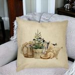 Casa si Gradina - Textile si covoare - Perne si pilote - Perne decorative - Perna Decorativa cu tematica de Craciun, 17, 40x40 cm, Husa Detasabila, Burduf - Infinity.ro