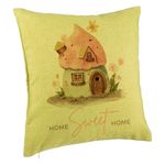 Casa si Gradina - Textile si covoare - Perne si pilote - Perne decorative - Perna Decorativa, Model Home Sweet Home 1, 40x40 cm, Verde, Husa Detasabila, Burduf - Infinity.ro