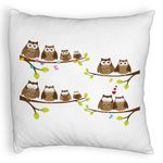 Casa si Gradina - Textile si covoare - Perne si pilote - Perne decorative - Perna Decorativa Fluffy, Model Bufnite, 40x40 cm, Alb, Husa Detasabila, Burduf - Infinity.ro