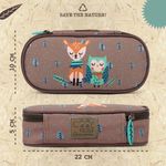 Carti si Birotica - Rechizite - Penare - Penar cu un compartiment, Perletti, model bufnita si cerb, 5x22x10 cm, colectia Kool Kids - Infinity.ro