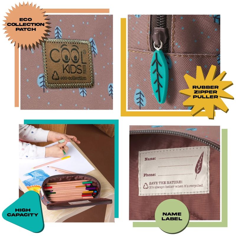 Carti si Birotica - Rechizite - Penare - Penar cu un compartiment, Perletti, model bufnita si cerb, 5x22x10 cm, colectia Kool Kids - Infinity.ro