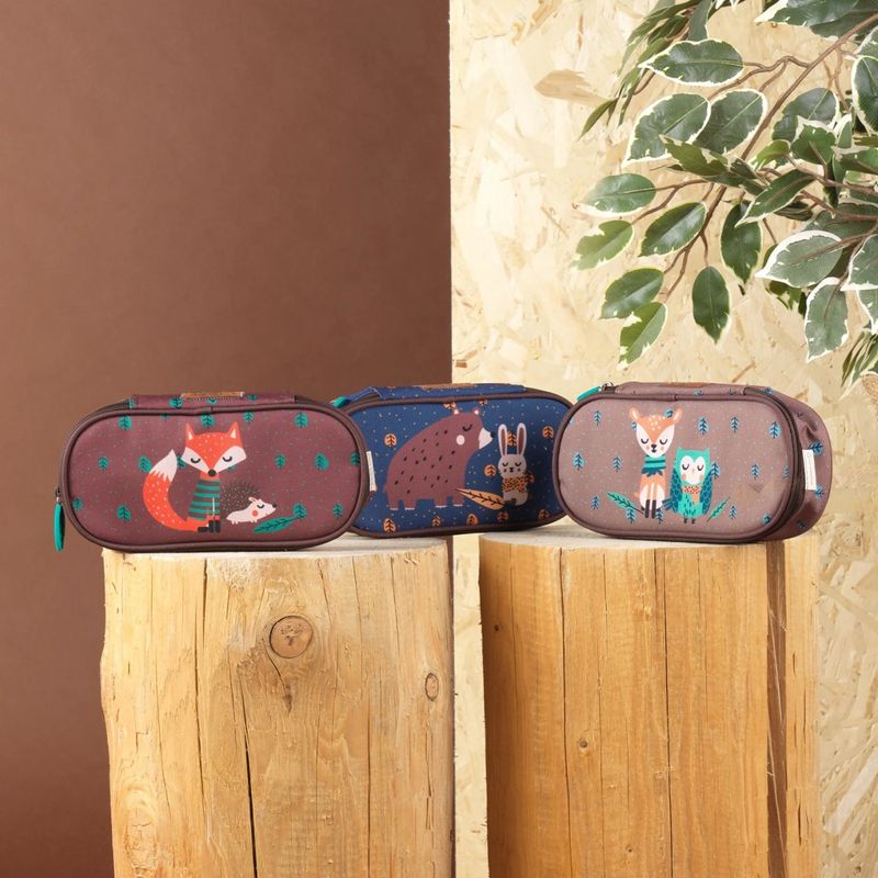 Carti si Birotica - Rechizite - Penare - Penar cu un compartiment, Perletti, model urs si iepure, 5x22x10 cm, colectia Kool Kids - Infinity.ro