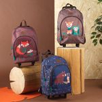 Carti si Birotica - Rechizite - Rucsacuri si genti scolare - Ghiozdan troller, Perletti, model Bufnita & Caprioara, 40 cm, colectia Cool Kids - Infinity.ro