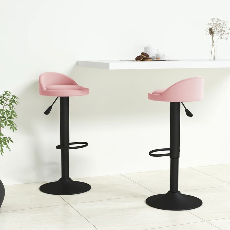 Casa si Gradina - Mobilier - Scaune si fotolii - Scaune - Scaune de bar, 2 buc., roz, catifea - Infinity.ro